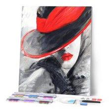 Laden Sie das Bild in den Galerie-Viewer, Diamond Painting | Diamond Painting - Woman in Red Hat | Diamond Painting Romance romance | FiguredArt
