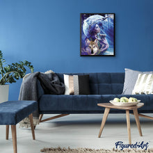 Laden Sie das Bild in den Galerie-Viewer, Diamond Painting | Diamond Painting - Women and Wolf | animals Diamond Painting Animals rabbits wolves | FiguredArt