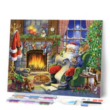 Laden Sie das Bild in den Galerie-Viewer, Diamond Painting | Diamond Painting - Santa Claus beside the fireplace | christmas Diamond Painting Religion religion | FiguredArt