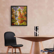 Laden Sie das Bild in den Galerie-Viewer, Diamond Painting – See im Herbst – 40 x 50 cm auf Keilrahmen gespannt | Figured'Art