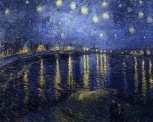 Laden Sie das Bild in den Galerie-Viewer, Diamond Painting – Van Gogh – Sternennacht über der Rhone – 40 x 50 cm auf Keilrahmen gespannt | Figured'Art