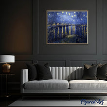 Laden Sie das Bild in den Galerie-Viewer, Diamond Painting – Van Gogh – Sternennacht über der Rhone – 40 x 50 cm auf Keilrahmen gespannt | Figured'Art