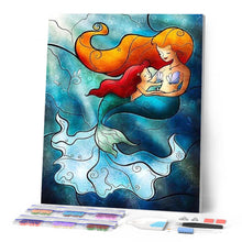 Laden Sie das Bild in den Galerie-Viewer, Diamond Painting | Diamond Painting - Little Mermaid Stained Glass | Diamond Painting Romance romance | FiguredArt