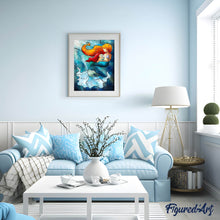 Laden Sie das Bild in den Galerie-Viewer, Diamond Painting | Diamond Painting - Little Mermaid Stained Glass | Diamond Painting Romance romance | FiguredArt
