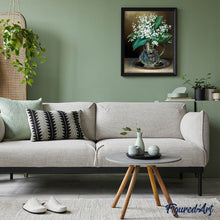 Laden Sie das Bild in den Galerie-Viewer, Diamond Painting | Diamond Painting - Vase of Lily of the Valley Flowers | Diamond Painting Flowers flowers | FiguredArt