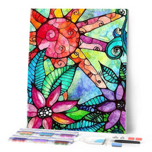Laden Sie das Bild in den Galerie-Viewer, Diamond Painting | Diamond Painting - Flowers and Sun Stained Glass | Diamond Painting Flowers flowers | FiguredArt