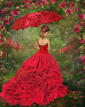 Laden Sie das Bild in den Galerie-Viewer, Diamond Painting, Frau im roten Kleid