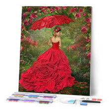 Laden Sie das Bild in den Galerie-Viewer, Diamond Painting | Diamond Painting - Woman in red dress | Diamond Painting Romance romance | FiguredArt