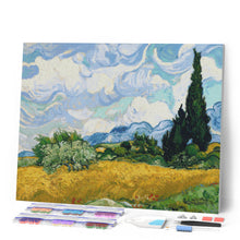 Laden Sie das Bild in den Galerie-Viewer, Diamond Painting - Weizenfeld mit Zypressen - Van Gogh