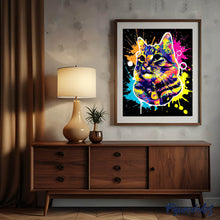 Laden Sie das Bild in den Galerie-Viewer, Diamond Painting – Katze Pop Art – 40 x 50 cm auf Keilrahmen gespannt | Figured'Art