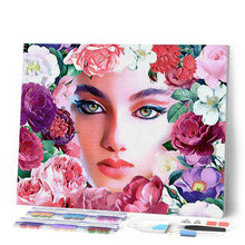 Laden Sie das Bild in den Galerie-Viewer, Diamond Painting – Gesicht und Blumen