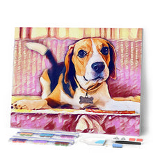 Laden Sie das Bild in den Galerie-Viewer, Diamond Painting – Herziger Beagle – 40 x 50 cm auf Keilrahmen gespannt | Figured'Art