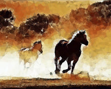 Laden Sie das Bild in den Galerie-Viewer, Diamond Painting – Wilde Pferde – 40 x 50 cm auf Keilrahmen gespannt | Figured'Art