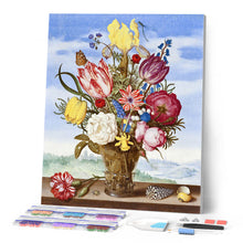 Laden Sie das Bild in den Galerie-Viewer, Diamond Painting – Blumenstrauß – Ambrosius Bosschaert – 40 x 50 cm auf Keilrahmen gespannt | Figured'Art