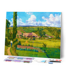 Laden Sie das Bild in den Galerie-Viewer, Diamond Painting – Paysage aux Pâtis in Pontoise – Camille Pissarro