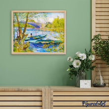 Laden Sie das Bild in den Galerie-Viewer, Diamond Painting – Angler und Boote an der Pont de Clichy – Van Gogh – 40 x 50 cm auf Keilrahmen gespannt
