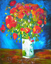 Laden Sie das Bild in den Galerie-Viewer, Diamond Painting – Vase mit rotem Klatschmohn – Van Gogh – 40 x 50 cm auf Keilrahmen gespannt | Figured'Art