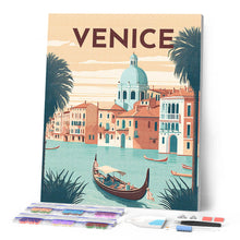 Laden Sie das Bild in den Galerie-Viewer, Diamond Painting – Reiseplakat Venedig – 40 x 50 cm auf Keilrahmen gespannt