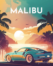 Laden Sie das Bild in den Galerie-Viewer, Diamond Painting – Reiseposter Malibu