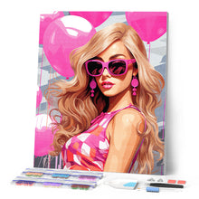 Laden Sie das Bild in den Galerie-Viewer, Diamond Painting - Rosa Ballons und die Diva