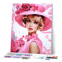 Laden Sie das Bild in den Galerie-Viewer, Diamond Painting - Diva mit rosa Hut