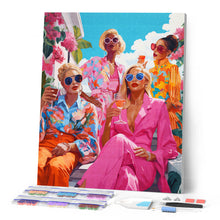 Laden Sie das Bild in den Galerie-Viewer, Diamond Painting – Treffen der Divas – 40 x 50 cm auf Keilrahmen gespannt