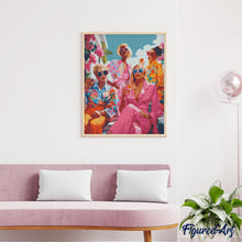 Laden Sie das Bild in den Galerie-Viewer, Diamond Painting – Treffen der Divas – 40 x 50 cm auf Keilrahmen gespannt