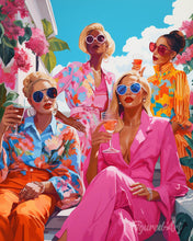 Laden Sie das Bild in den Galerie-Viewer, Diamond Painting – Treffen der Divas – 40 x 50 cm auf Keilrahmen gespannt