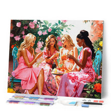 Laden Sie das Bild in den Galerie-Viewer, Diamond Painting – Toast der Divas im Garten – 40 x 50 cm auf Keilrahmen gespannt