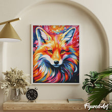 Laden Sie das Bild in den Galerie-Viewer, Diamond Painting – Fuchs Farbenfroh Abstrakt – 40 x 50 cm auf Keilrahmen gespannt