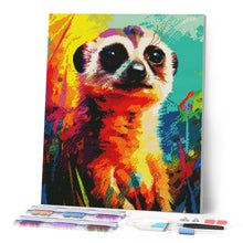 Laden Sie das Bild in den Galerie-Viewer, Diamond Painting – Erdmännchen Farbenfroh Abstrakt – 40 x 50 cm auf Keilrahmen gespannt