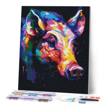 Laden Sie das Bild in den Galerie-Viewer, Diamond Painting - Wildschwein Farbenfroh Abstrakt
