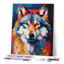 Laden Sie das Bild in den Galerie-Viewer, Diamond Painting - Wolf Farbenfroh Abstrakt