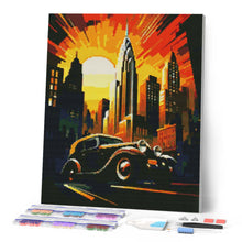 Laden Sie das Bild in den Galerie-Viewer, Diamond Painting - Art-Deco-Auto in New York – 40 x 50 cm auf Keilrahmen gespannt