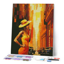 Laden Sie das Bild in den Galerie-Viewer, Diamond Painting – Art-Deco-Frau in der Stadt
