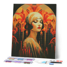 Laden Sie das Bild in den Galerie-Viewer, Diamond Painting - Art-Deco-Frau – 40 x 50 cm auf Keilrahmen gespannt