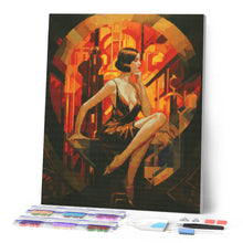 Laden Sie das Bild in den Galerie-Viewer, Diamond Painting – Sitzende Art-Deco-Frau
