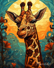 Laden Sie das Bild in den Galerie-Viewer, Diamond Painting - Giraffe Art Deco – 40 x 50 cm auf Keilrahmen gespannt