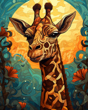 Laden Sie das Bild in den Galerie-Viewer, Diamond Painting - Giraffe Art Deco – 40 x 50 cm auf Keilrahmen gespannt