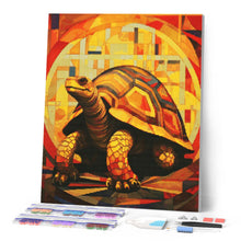 Laden Sie das Bild in den Galerie-Viewer, Diamond Painting - Schildkröte Art Deco – 40 x 50 cm auf Keilrahmen gespannt