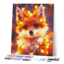 Laden Sie das Bild in den Galerie-Viewer, Diamond Painting - Kleiner Fuchs mit Glühbirnen – 40 x 50 cm auf Keilrahmen gespannt