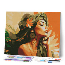 Laden Sie das Bild in den Galerie-Viewer, Diamond Painting - Frau im Afrikanischen Turban – 40 x 50 cm auf Keilrahmen gespannt