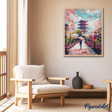 Laden Sie das Bild in den Galerie-Viewer, Diamond Painting - Kyoto in voller Blüte – 40 x 50 cm auf Keilrahmen gespannt