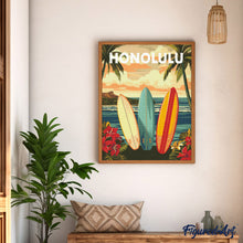 Laden Sie das Bild in den Galerie-Viewer, Diamond Painting - Reiseposter Honolulu