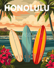 Laden Sie das Bild in den Galerie-Viewer, Diamond Painting - Reiseposter Honolulu