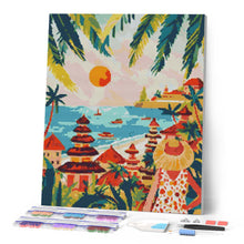 Laden Sie das Bild in den Galerie-Viewer, Diamond Painting - Bali Sonnenuntergang – 40 x 50 cm auf Keilrahmen gespannt