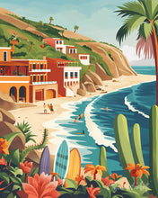 Laden Sie das Bild in den Galerie-Viewer, Diamond Painting - Küsten-Surfen – 40 x 50 cm auf Keilrahmen gespannt