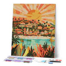 Laden Sie das Bild in den Galerie-Viewer, Diamond Painting - Bali Sonnenaufgang – 40 x 50 cm auf Keilrahmen gespannt