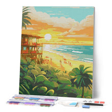 Laden Sie das Bild in den Galerie-Viewer, Diamond Painting - Strandclub bei Sonnenuntergang