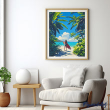 Laden Sie das Bild in den Galerie-Viewer, Diamond Painting - Tropisches Surfparadies – 40 x 50 cm auf Keilrahmen gespannt